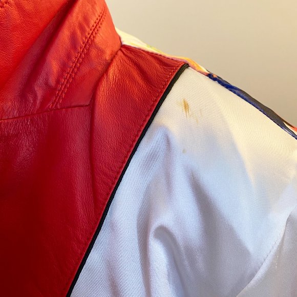 Red Soft Leather Jacket Blazer - Picture 15 of 16